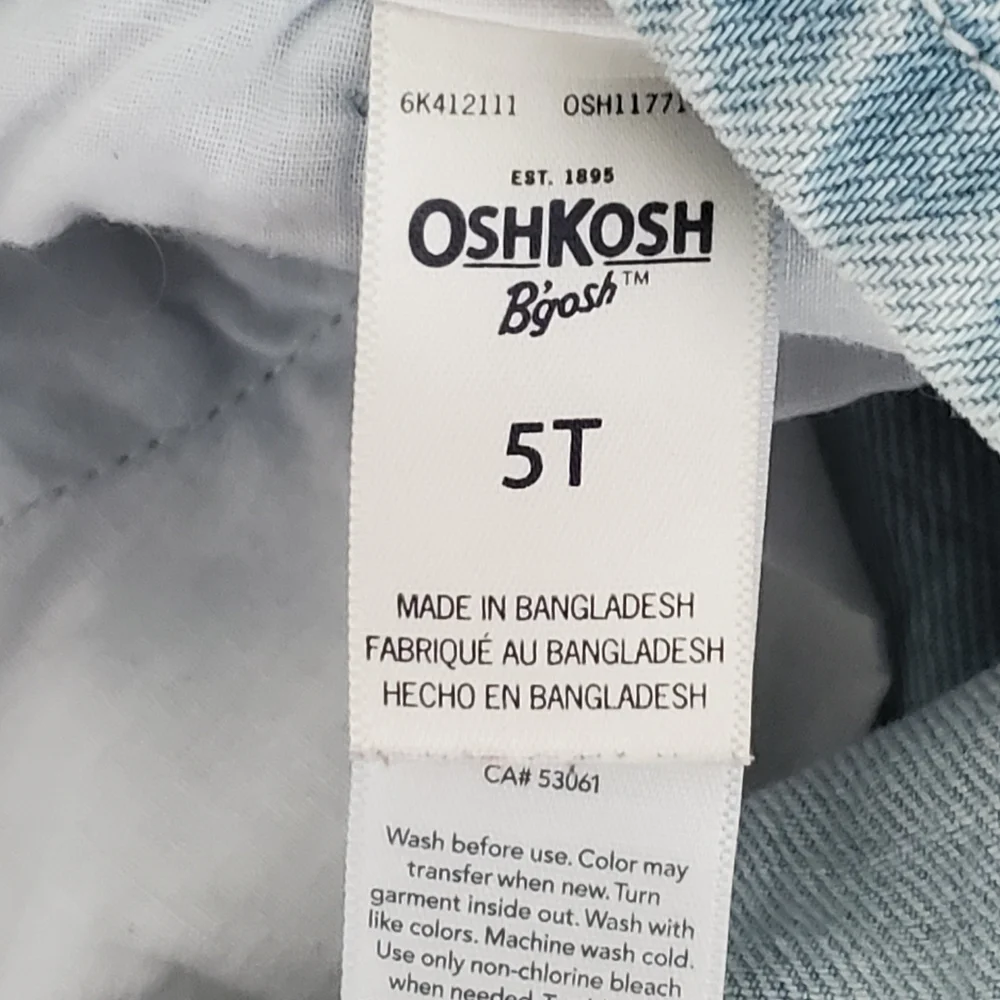 OshKosh B'gosh Light Blue Floral Overalls Jumper Skirt Size 5T